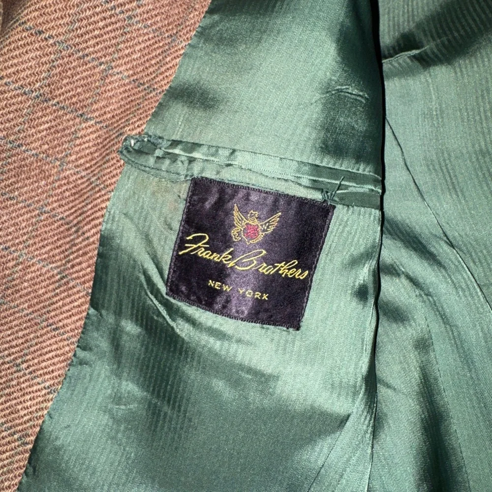 Frank Brothers New York Tweed Blazer Mens Classic‎ Fit Elbow Patches